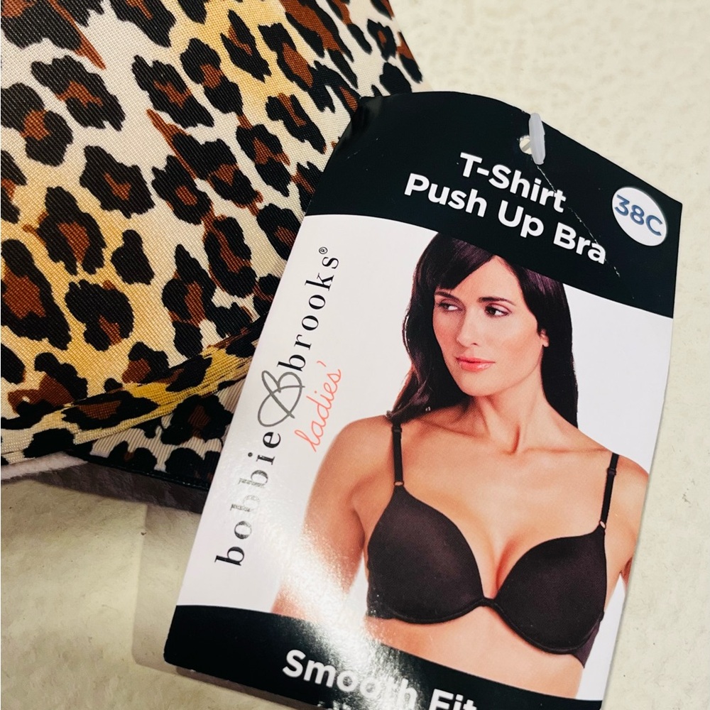 Bobbie Brooks Animal Print T-Shirt Push Up Bra